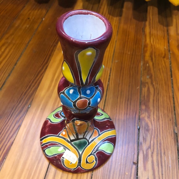 Mexican Talavera Ceramic Candle Holder - Picture 4 of 6